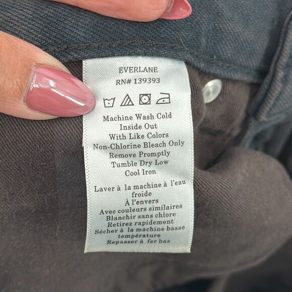 NWT Everlane Black Ink Wash Wide Leg Flared The Baggy Jeans 28 - Picture 12 of 15